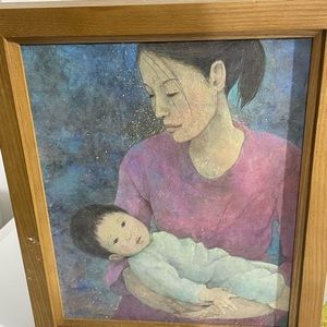 Mother and child framed artwork by Masayo Imani